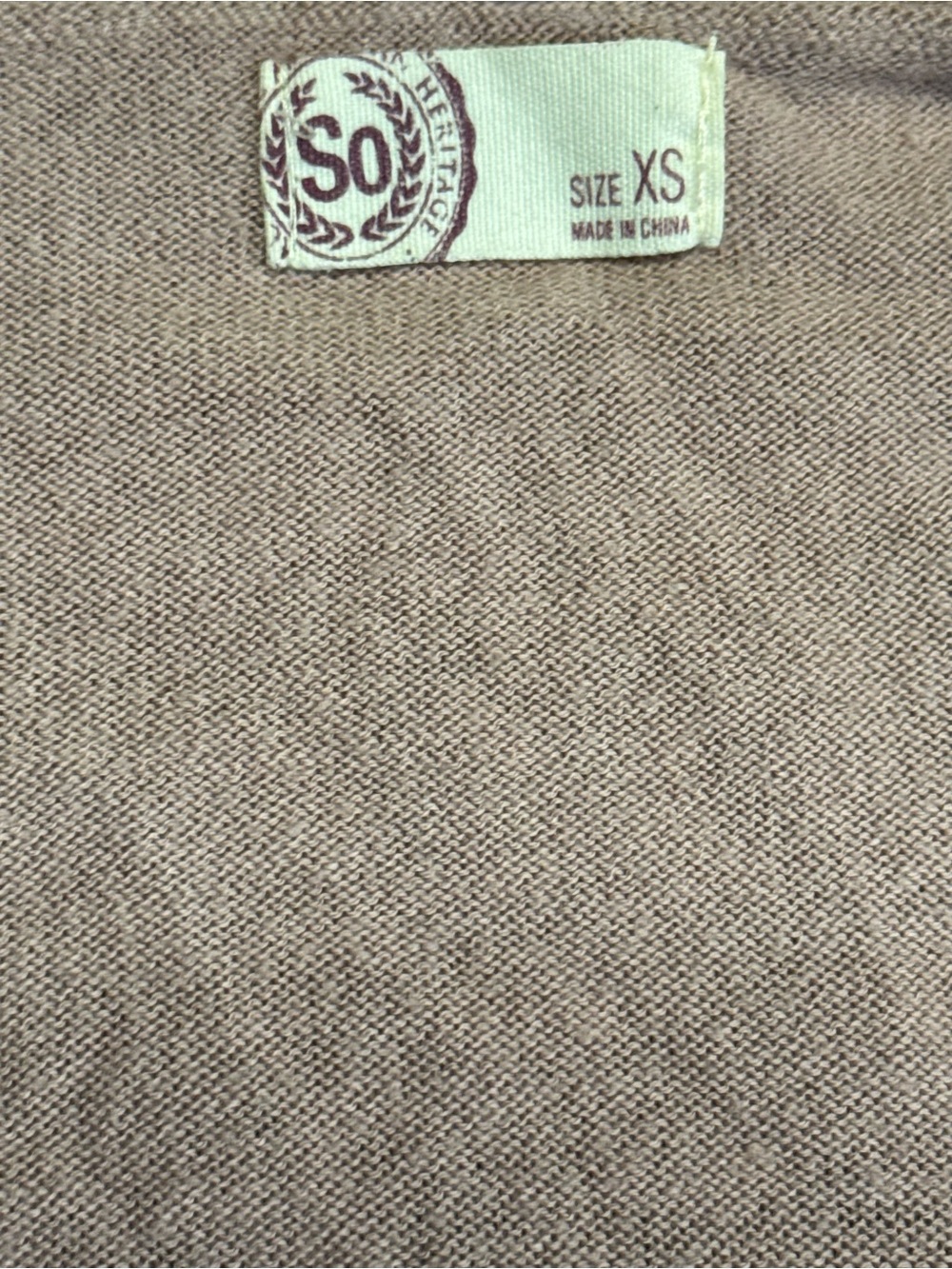 2/$20 SO XS Light Pinkish Taupe Open-Front Women's Cardigan Sweater (B7) - Picture 2 of 2